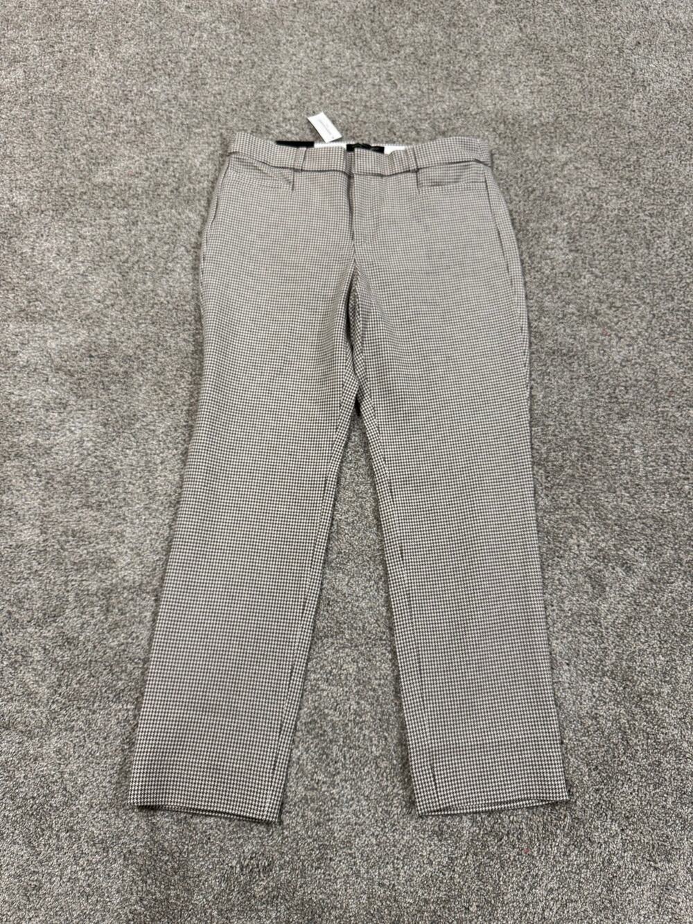 Banana Republic Women's Brown and Black Micro-Check Dress Pants